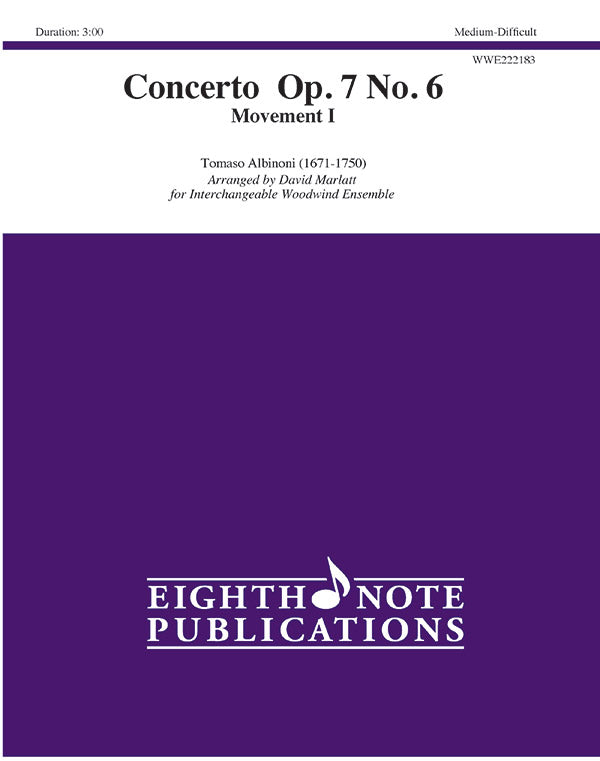 木管譜面 CONCERTO  OP. 7 NO. 6 - INTERCHANGEABLE WOODWIND ENSEMBLE [SHT-WW-131889]