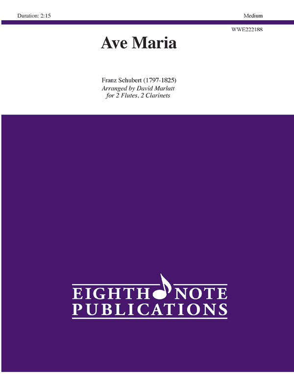 木管譜面 AVE MARIA - 2 FLUTES, 2 CLARINETS [SHT-WW-131894]
