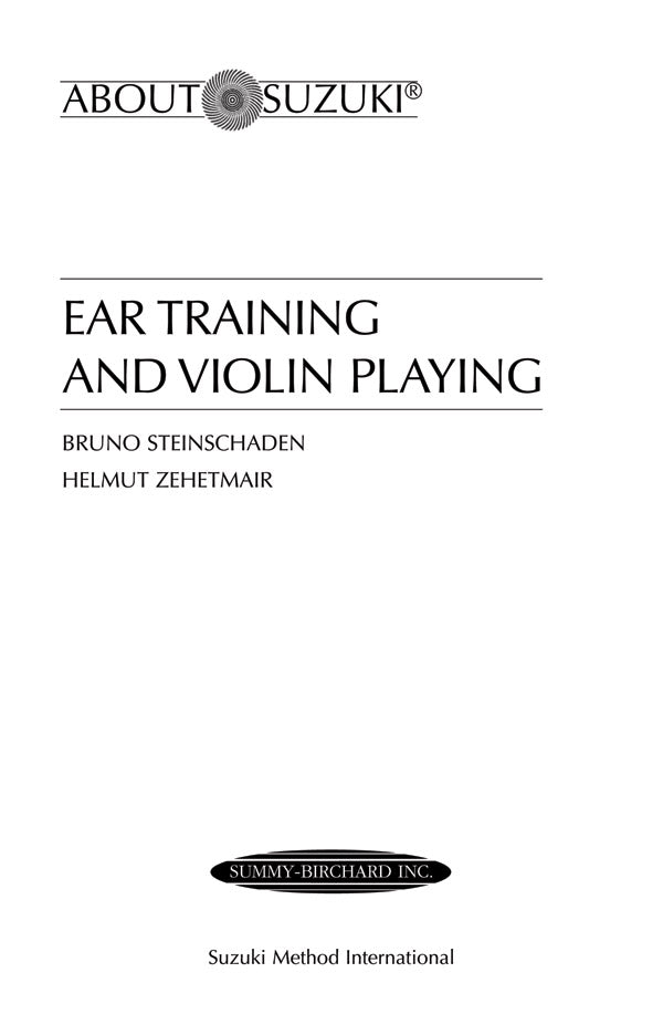 書籍 EAR TRAINING AND VIOLIN PLAYING [BOOK-89055]