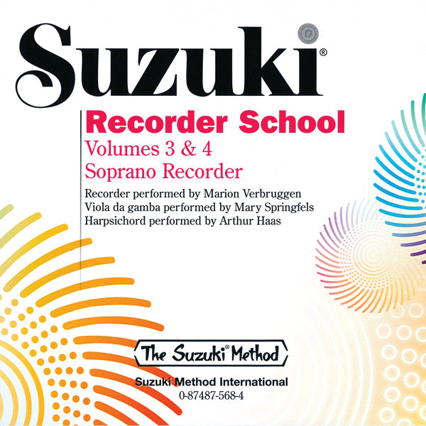 CD SUZUKI RECORDER SCHOOL ( SOPRANO RECORDER ) CD, VOLUME 3 & 4 [CD-89643]