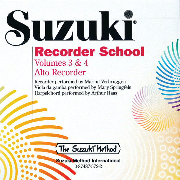 CD SUZUKI RECORDER SCHOOL ( ALTO RECORDER ) CD, VOLUME 3 & 4 [CD-89645]