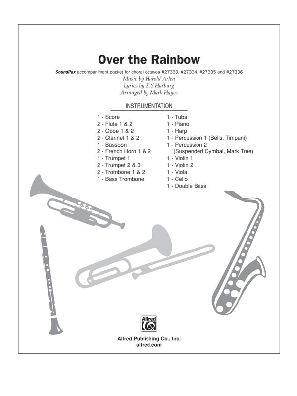 合唱 パート譜 OVER THE RAINBOW ( FROM THE MUSICAL "THE WIZARD OF OZ" ) - SOUNDPAX [SHT-CHO-PART-57950]