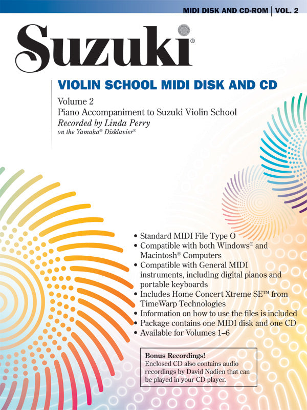 ストリング譜面 SUZUKI VIOLIN SCHOOL MIDI DISK ACC. / CD-ROM, VOLUME 2 [SHT-STR-76715]