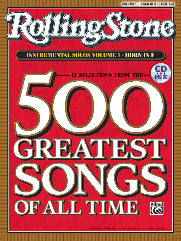 楽譜書籍・教則本 SELECTIONS FROM "ROLLING STONE" MAGAZINE'S 500 GREATEST SONGS OF ALL TIME: INSTRUMENTAL SOLOS, VOLUME 1 - HORN IN F [BOOKM-126993]