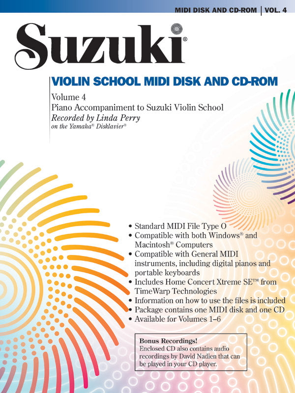 ストリング譜面 SUZUKI VIOLIN SCHOOL MIDI DISK ACC. / CD-ROM, VOLUME 4 [SHT-STR-76736]