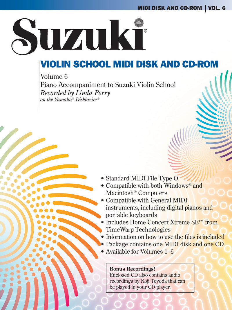 ストリング譜面 SUZUKI VIOLIN SCHOOL MIDI DISK ACC. / CD-ROM, VOLUME 6 [SHT-STR-76738]
