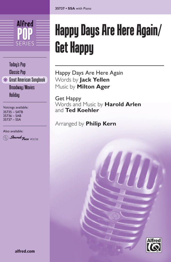 合唱 パート譜 HAPPY DAYS ARE HERE AGAIN / GET HAPPY ( VOICING : SSA ) ハッピー・デイズ・アー・ヒア・アゲイン／ゲット・ハッピー [SHT-CHO-PART-66943]