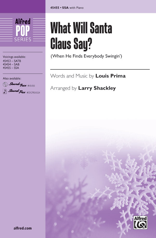 合唱 パート譜 WHAT WILL SANTA CLAUS SAY? ( VOICING : SSA ) [SHT-CHO-PART-103615]