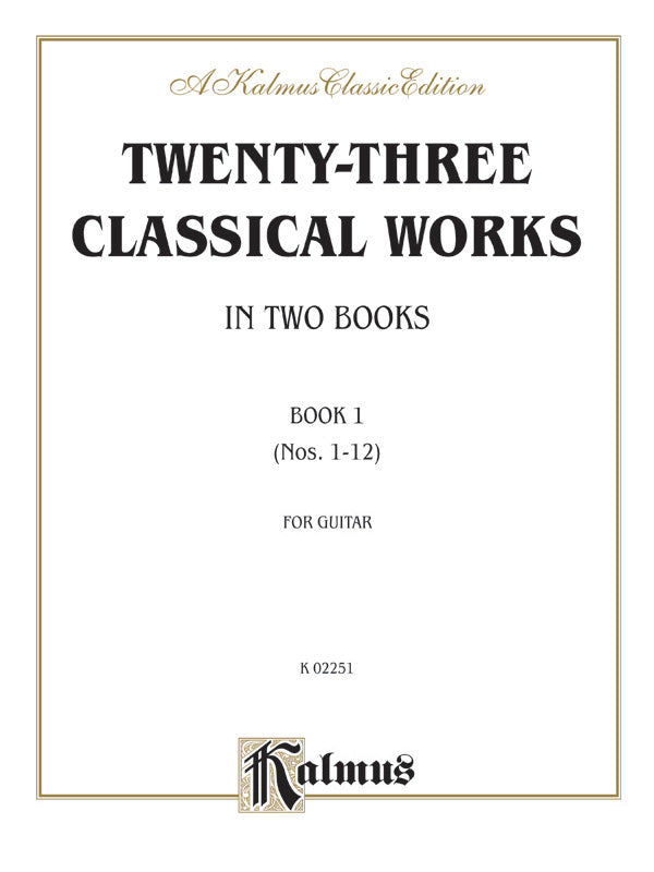 ギター譜面 TWENTY-THREE CLASSICAL WORKS FOR TWO GUITARS, BOOK 1 [SHT-GUIT-91529]
