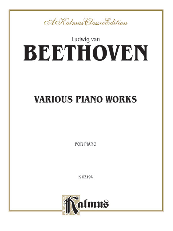 楽譜書籍・教則本 VARIOUS PIANO WORKS, INCLUDING COMPLETE BAGATELLES [BOOKM-96457]
