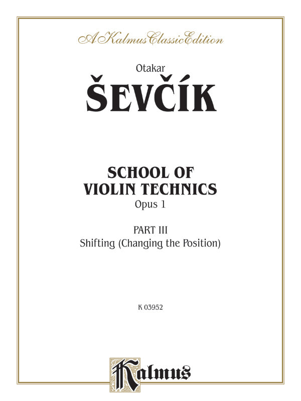 楽譜書籍・教則本 SCHOOL OF VIOLIN TECHNICS, OP. 1, VOLUME III [BOOKM-89306]