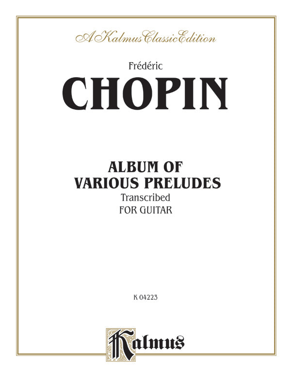 楽譜書籍・教則本 ALBUM OF VARIOUS PRELUDES TRANSCRIBED FOR GUITAR [BOOKM-91533]