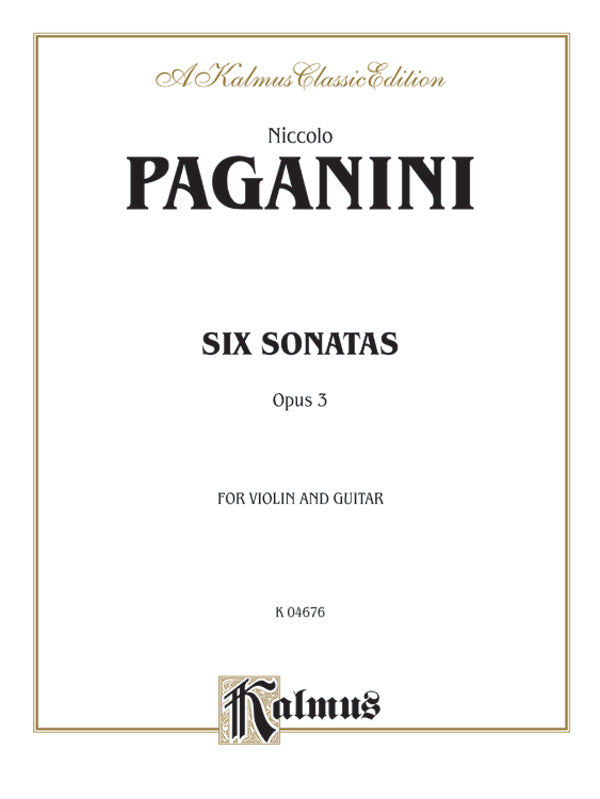 ギター譜面 SIX SONATAS FOR VIOLIN AND GUITAR, OP. 3 [SHT-GUIT-91547]