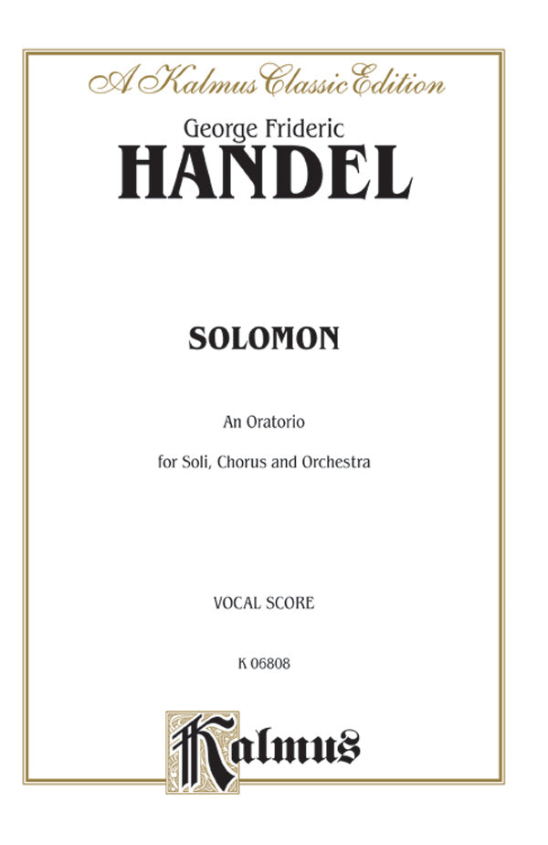 合唱 パート譜 SOLOMON ( 1749 ) ( VOICING : SSATB OR SSAATTBB DOUBLE CHORUS WITH SSSSATB SOLI ) [SHT-CHO-PART-90209]