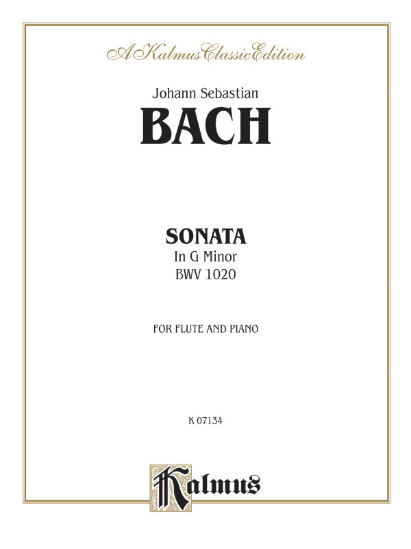 フルート譜面 SONATA IN G MINOR, BWV 1020 [SHT-FLT-80830]