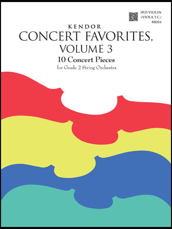 弦楽合奏 譜面セット KENDOR CONCERT FAVORITES, VOLUME 3 - 3RD VIOLIN (VIOLA T.C.) [SHT-STO-127674]