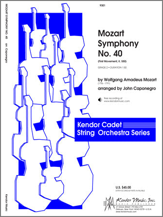 弦楽合奏 譜面セット MOZART SYMPHONY NO. 40 ( FIRST MOVEMENT, K. 550 ) [SHT-STO-82162]