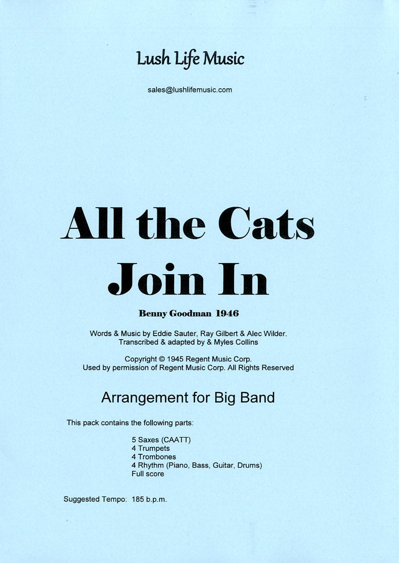 ビッグバンド 譜面セット ALL THE CATS JOIN IN オール・ザ・キャッツ・ジョイン・イン（映画『メイク・マイン・ミュージック』挿入曲） [SHTB-100375]