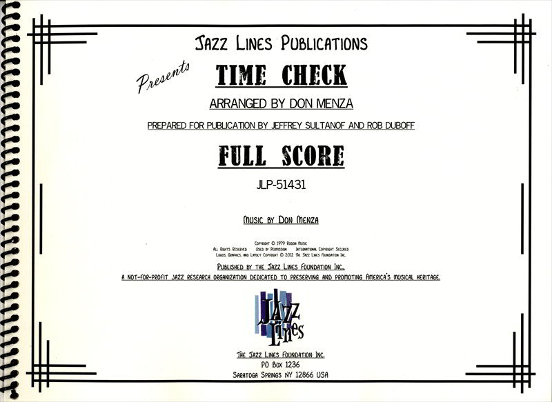 ビッグバンド スコア譜 TIME CHECK - FULL SCORE タイム・チェック（フルスコアのみ） [SHTB-SCR-119512]