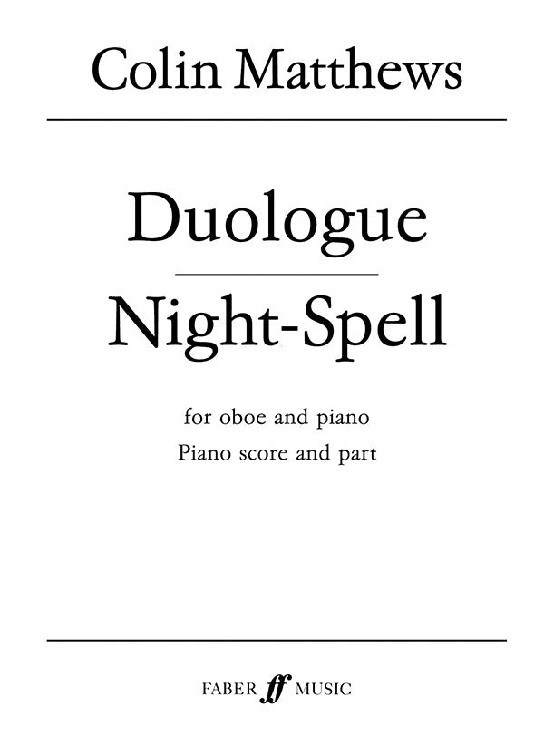木管譜面 DUOLOGUE AND NIGHT-SPELL - OBOE & PIANO [SHT-WW-81743]