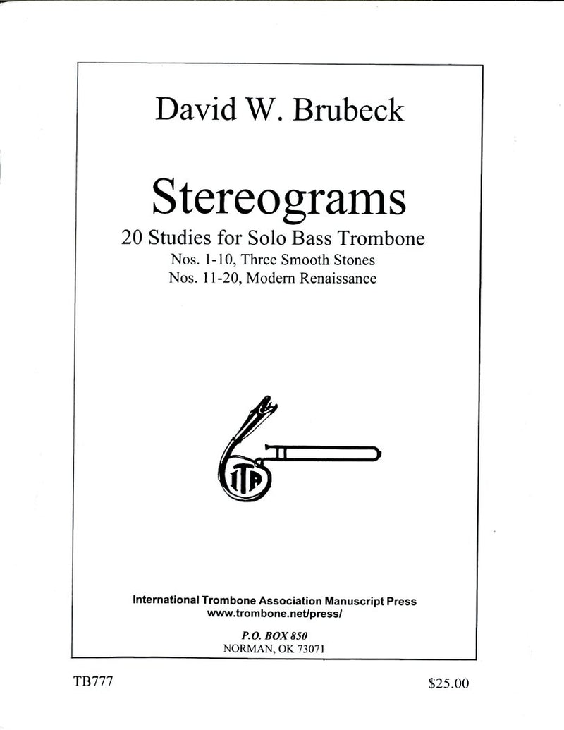 トロンボーン譜面 STEREOGRAMS, V.1 & 2 - 20 STUDIES - FOR BASS TROMBONE ステレオグラムス ２０スタディーズ [SHT-TB-121520]