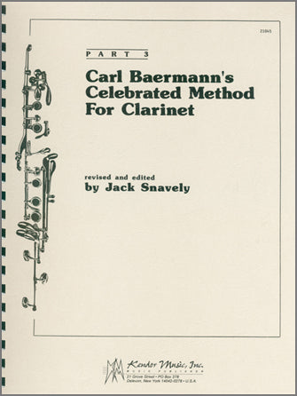 楽譜書籍・教則本 CARL BAERMANN'S CELEBRATED METHOD FOR CLARINET, PART 3 カール・ベールマン・セレブレイテッド・メソッド・フォー・クラリネット [BOOKM-35882]
