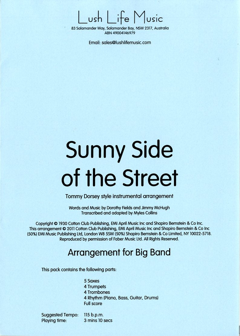 ビッグバンド 譜面セット SUNNY SIDE OF THE STREET サニー・サイド・オブ・ザ・ストリート [SHTB-33230]