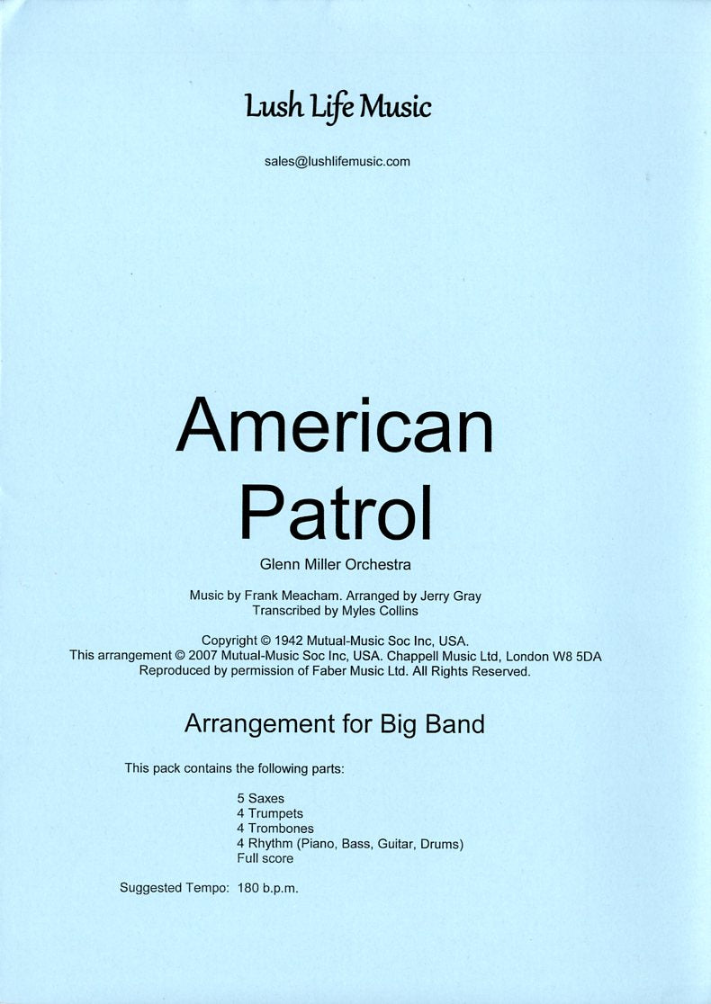ビッグバンド 譜面セット AMERICAN PATROL アメリカン・パトロール [SHTB-33253]