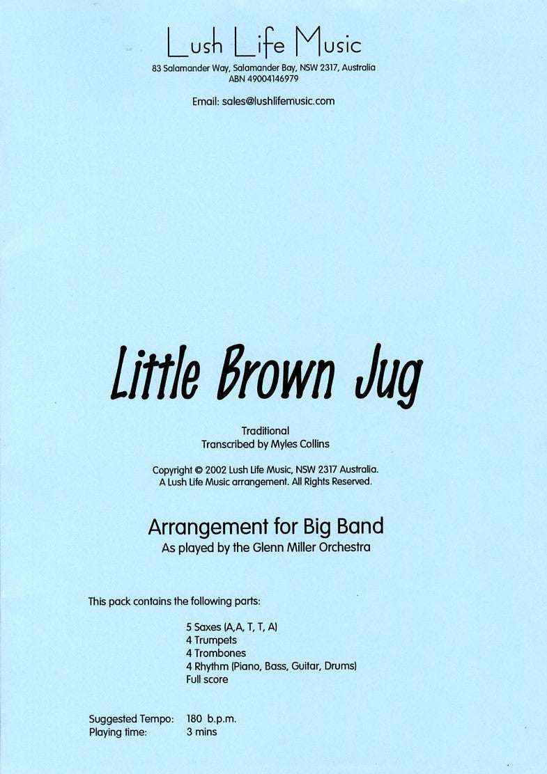 ビッグバンド 譜面セット LITTLE BROWN JUG 茶色の小瓶(リトル・ブラウン・ジャグ) [SHTB-33263]