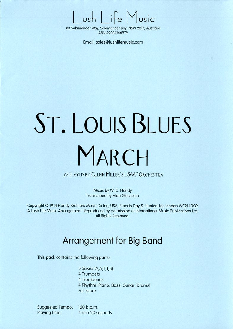 ビッグバンド 譜面セット ST. LOUIS BLUES MARCH セント・ルイス・ブルース・マーチ [SHTB-33269]
