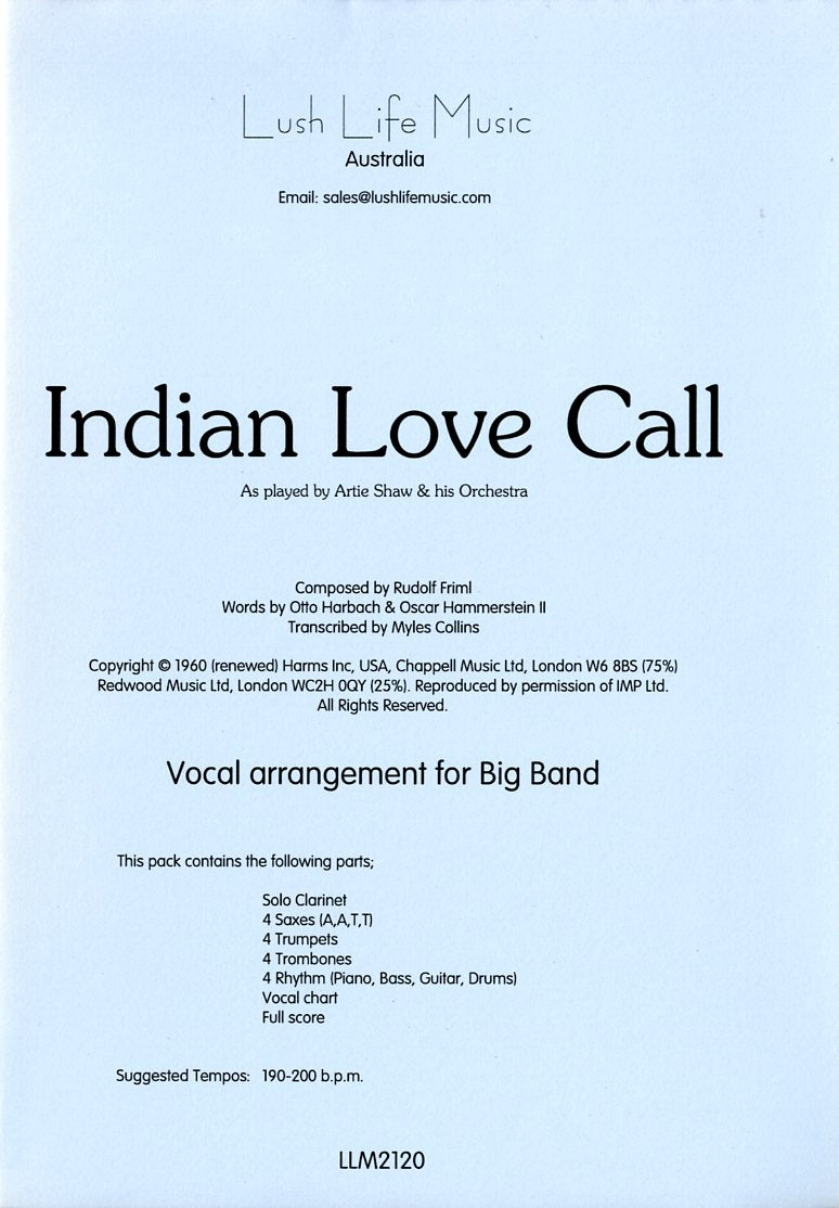 ボーカル＆ビッグバンド 譜面セット INDIAN LOVE CALL インディアン・ラブ・コール [SHTV-33362]