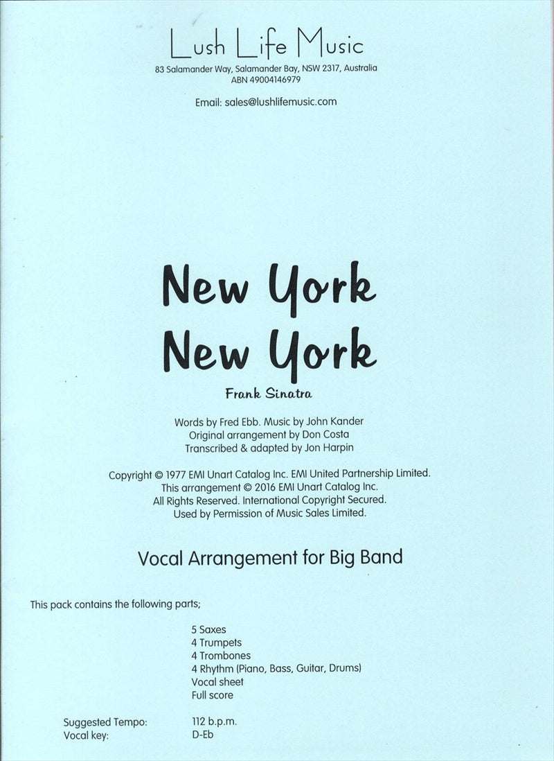 ボーカル＆ビッグバンド 譜面セット NEW YORK NEW YORK ニュー・ヨーク・ニュー・ヨーク [SHTV-33377]