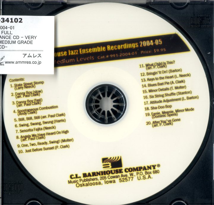 デモCD 2004 JAZZ FULL PERFORMANCE CD - VERY EASY TO MEDIUM GRADE LEVELS ( CD-R ) ２００４年度ジャズ・フル録音ＣＤ１ 初級から中級 [DMCD-34102]