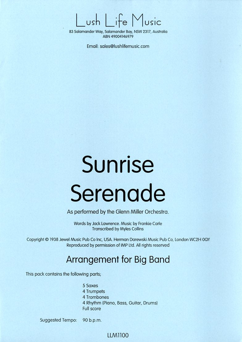 ビッグバンド 譜面セット SUNRISE SERENADE サンライズ・セレナーデ [SHTB-36296]