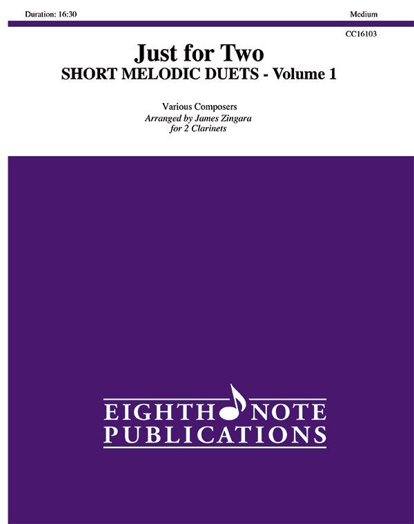楽譜書籍・教則本 JUST FOR TWO: SHORT MELODIC DUETS, VOLUME 1 - 2 CLARINETS [BOOKM-126066]