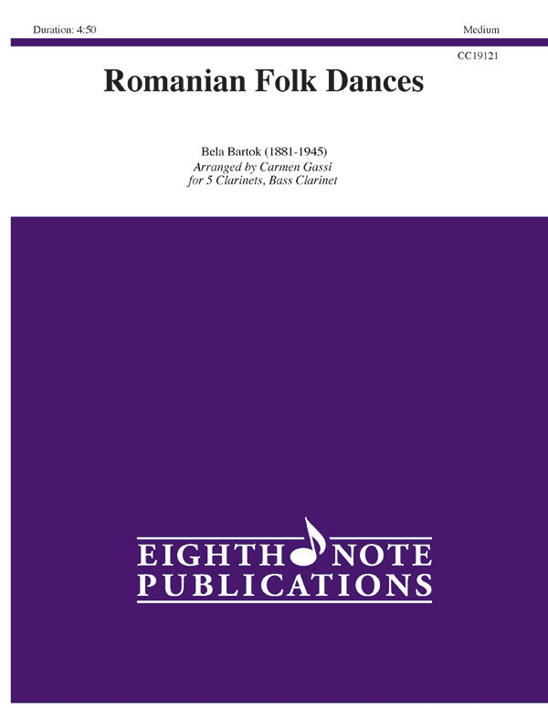 クラリネット譜面 ROMANIAN FOLK DANCES - 5 CLARINETS & BASS CLARINET [SHT-CLA-126742]