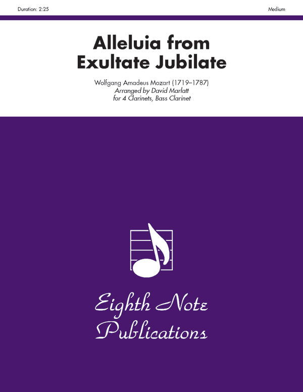 クラリネット譜面 ALLELUIA ( FROM "EXULTATE JUBILATE" ) - 4 CLARINETS, BASS CLARINET [SHT-CLA-124013]
