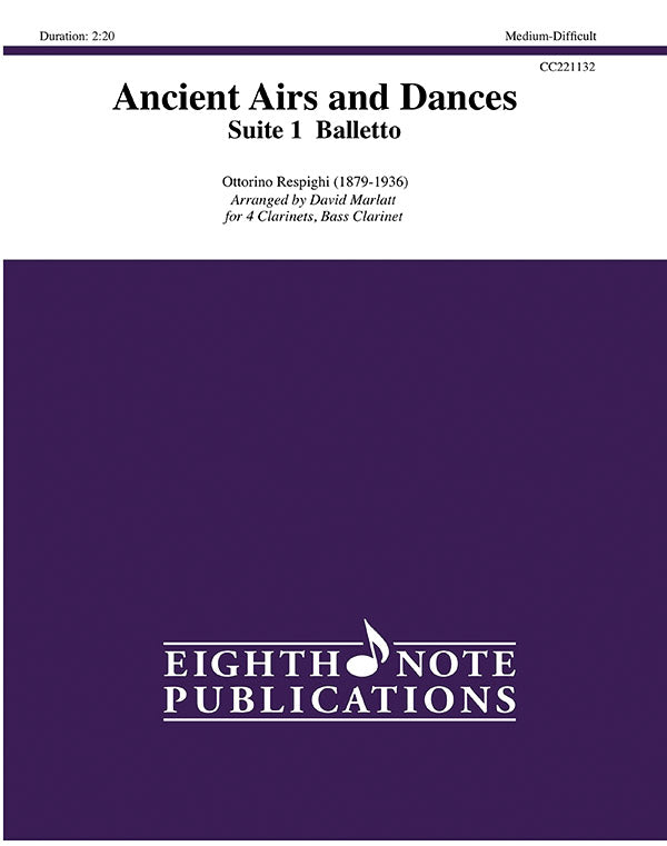 クラリネット譜面 ANCIENT AIRS AND DANCES - 4 CLARINETS, BASS CLARINET [SHT-CLA-131408]
