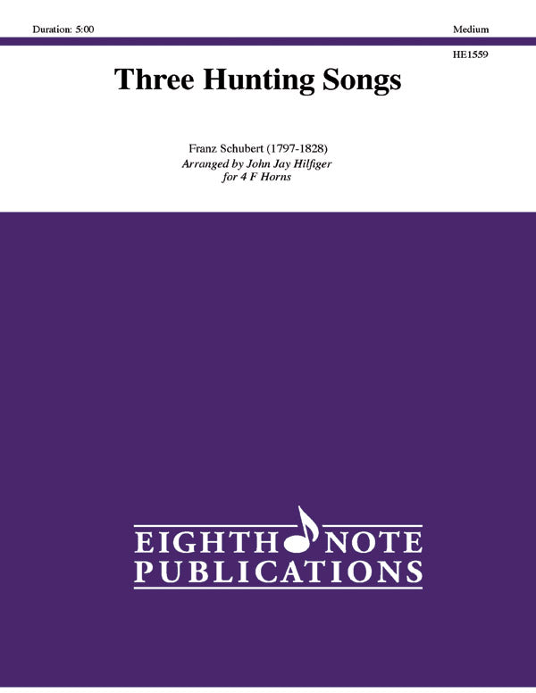 フレンチホルン譜面 THREE HUNTING SONGS - 4 F HORNS [SHT-FRH-125033]