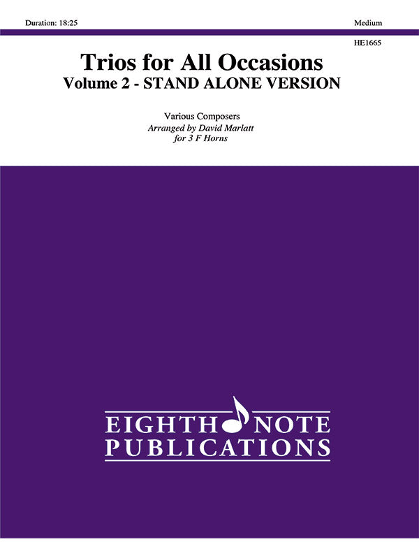 フレンチホルン譜面 TRIOS FOR ALL OCCASIONS, VOLUME 2 ( STAND ALONE VERSION ) - 3 F HORNS [SHT-FRH-126218]