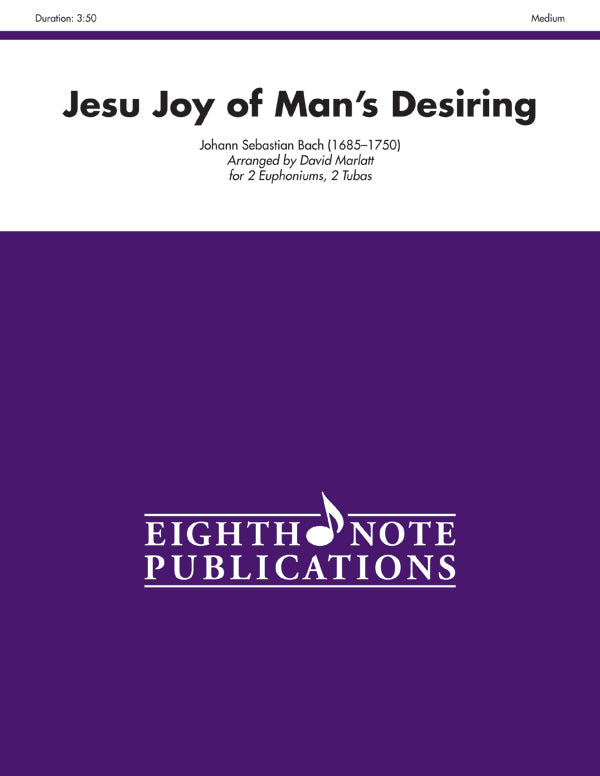 金管譜面 JESU JOY OF MAN'S DESIRING - 2 EUPHONIUMS, 2 TUBAS [SHT-BRA-87391]