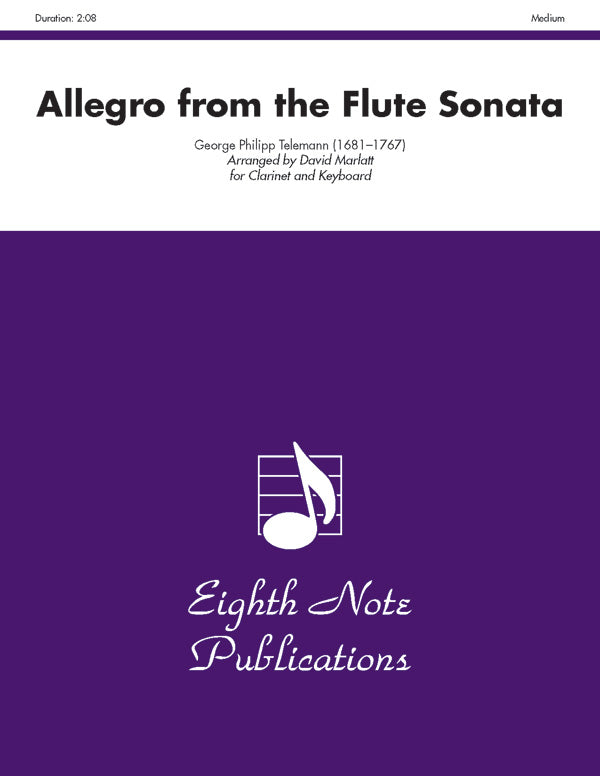 クラリネット譜面 ALLEGRO ( FROM THE FLUTE SONATA ) - CLARINET & KEYBOARD [SHT-CLA-122873]