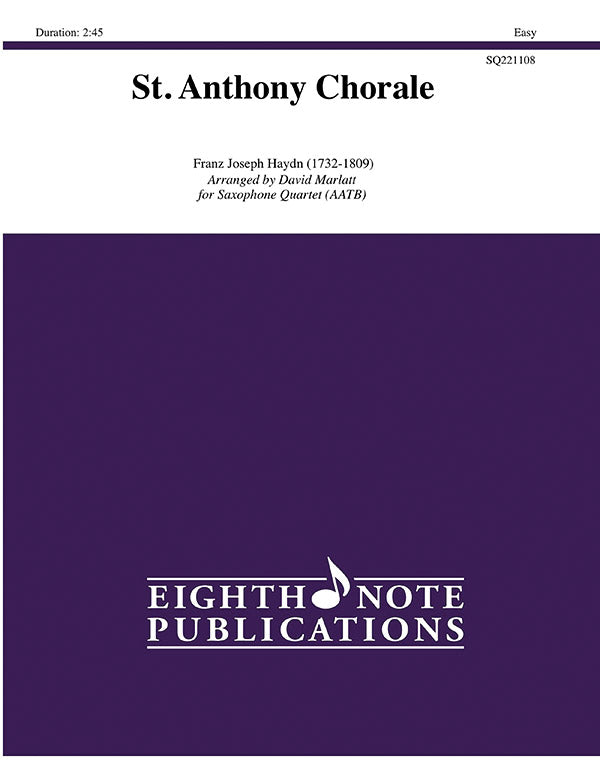サックス譜面 ST. ANTHONY CHORALE - SAXOPHONE QUARTET ( AATB ) [SHT-SAX-131004]
