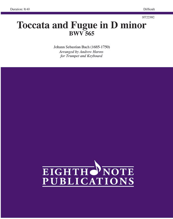 トランペット譜面 TOCCATA AND FUGUE IN D MINOR - TRUMPET SOLO WITH KEYBOARD [SHT-TP-132391]