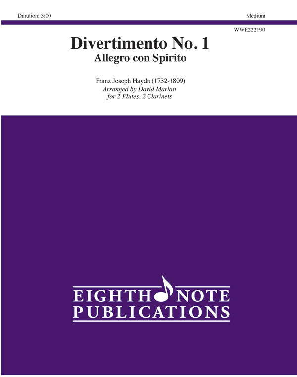 木管譜面 DIVERTIMENTO NO. 1 - ALLEGRO CON SPIRITO - 2 FLUTES, 2 CLARINETS [SHT-WW-131896]