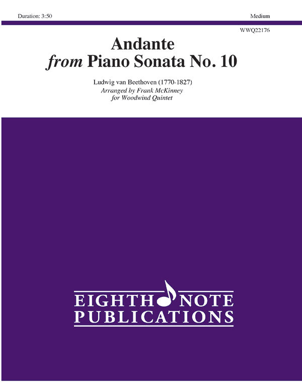 木管譜面 ANDANTE FROM PIANO SONATA NO. 10 - WOODWIND QUINTET [SHT-WW-129083]