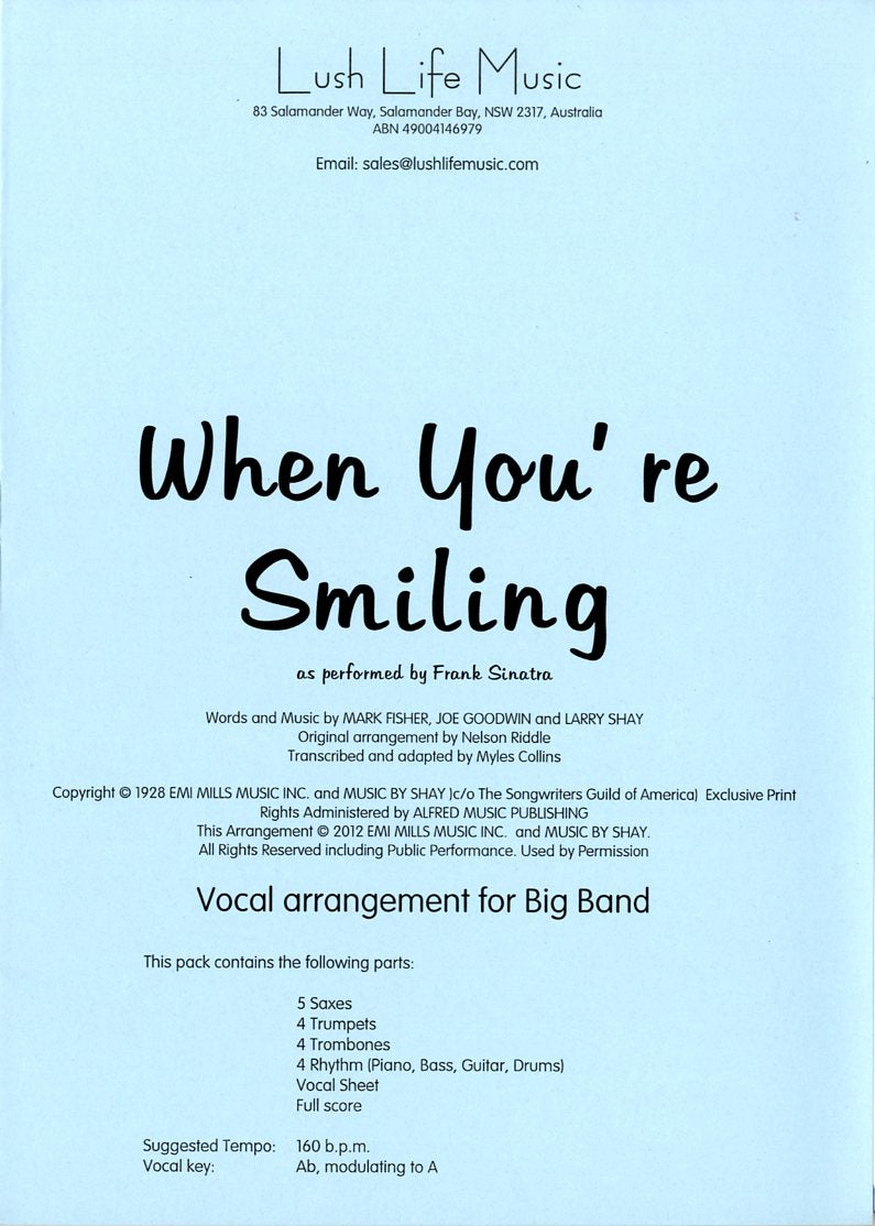 ボーカル＆ビッグバンド 譜面セット WHEN YOU'RE SMILING ホエン・ユーアー・スマイリング [SHTV-82132]